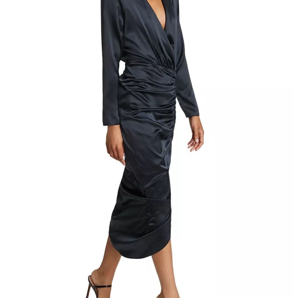 VERONICA BEARD Cameri Ruched Silk Midi Dress Sz 0… - image 6